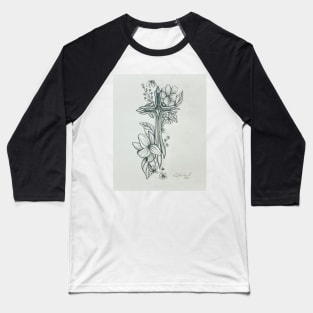 Floral Cross Baseball T-Shirt